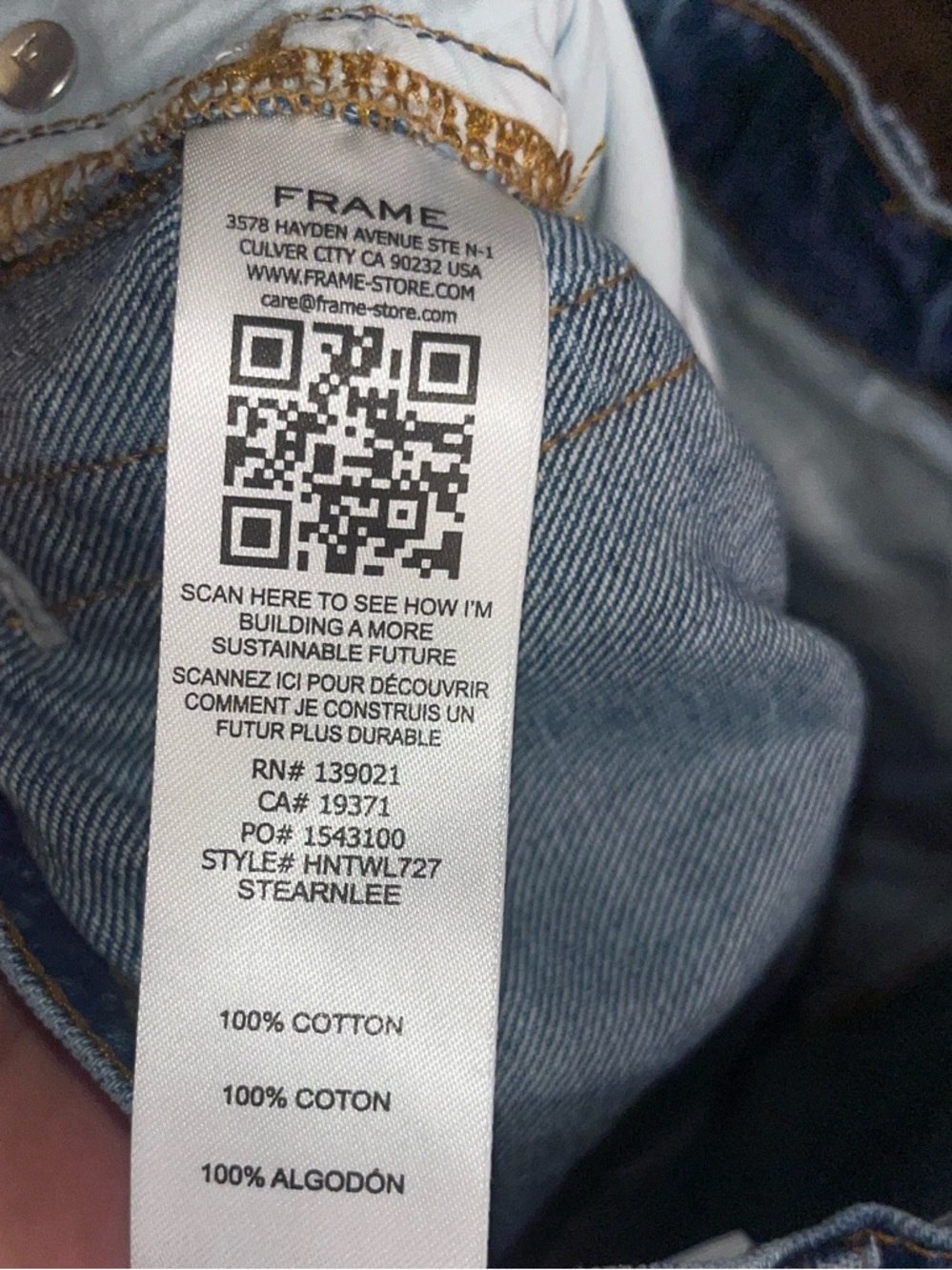 FRAME Le High 'N' Tight Wide Leg jeans in Stearnlee - Picture 4 of 5